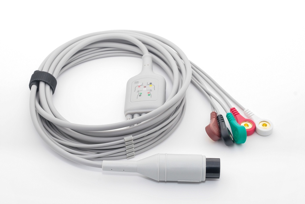 通用6针扣式5导心电导联线