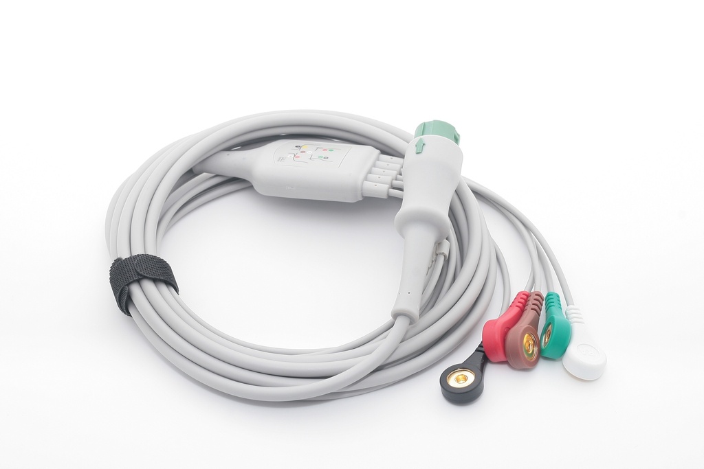 迈瑞12针扣式5导心电导联线