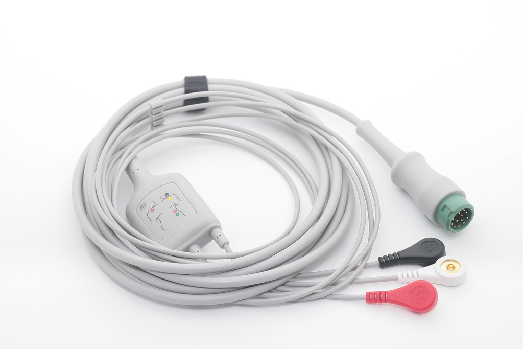 迈瑞12针扣式3导心电导联线