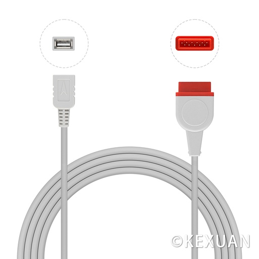 GE>Marquette 11Pin Compatible USB Adapter Cable 